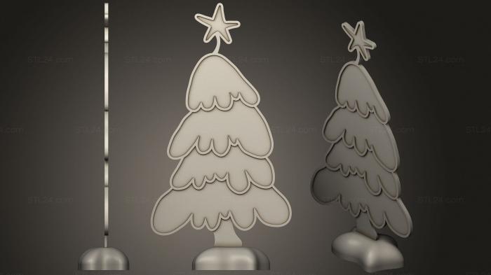 Статуэтки и статуи разные (Дерево, снег, STKR_1860) 3D модель для ЧПУ станка