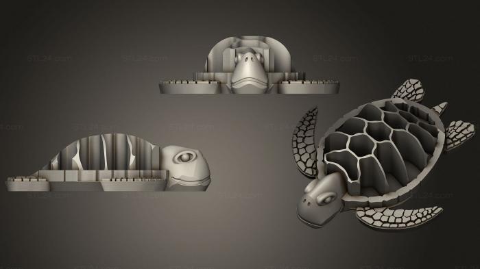 Miscellaneous figurines and statues (Turtle Flower Pot, STKR_1869) 3D models for cnc
