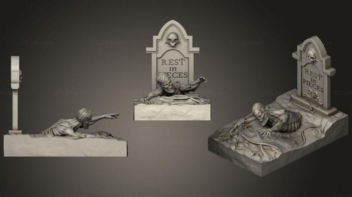Статуэтки и статуи разные (Вылезающая нежить, STKR_1877) 3D модель для ЧПУ станка
