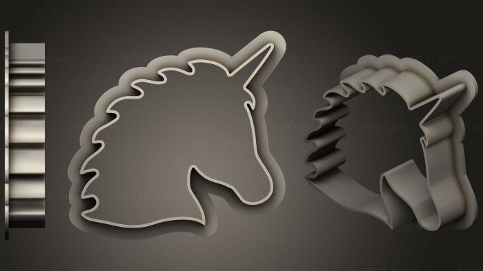 Miscellaneous figurines and statues (Unicorn cookie cutter, STKR_1879) 3D models for cnc