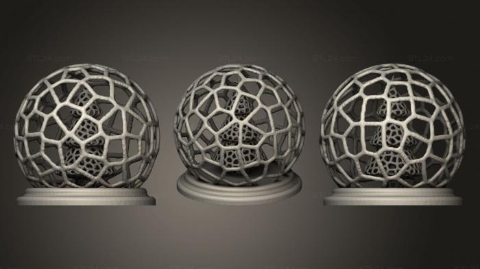 Miscellaneous figurines and statues (Voronoi Christmas Tree Globe, STKR_1897) 3D models for cnc