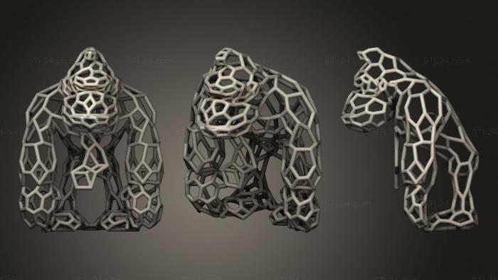 Miscellaneous figurines and statues (Voronoi Patterns Donkey Kong, STKR_1899) 3D models for cnc