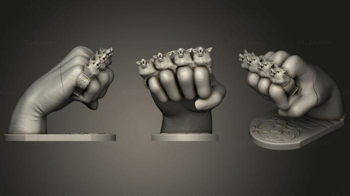 Miscellaneous figurines and statues (Witcher Knuckles Withbase, STKR_1917) 3D models for cnc