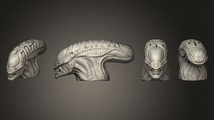 Miscellaneous figurines and statues (Alien Head Knife Block, STKR_1946) 3D models for cnc