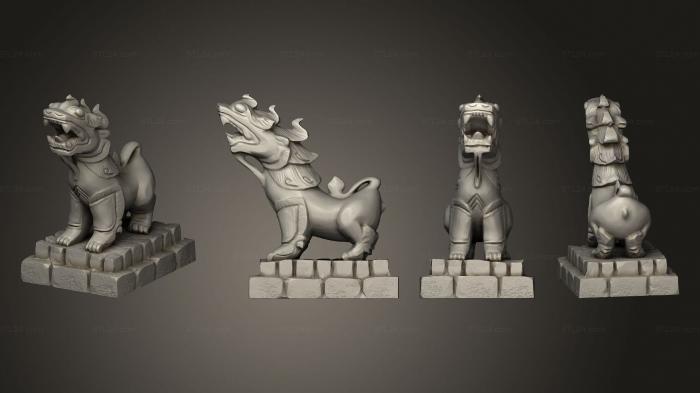 Статуэтки и статуи разные (Азиатские приключения 4 Foo Lion, STKR_1963) 3D модель для ЧПУ станка