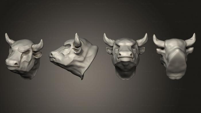 Miscellaneous figurines and statues (Bull head 2, STKR_2004) 3D models for cnc