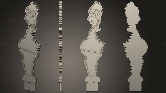 Статуэтки и статуи разные (Держатель губки Bush Homer, STKR_2005) 3D модель для ЧПУ станка