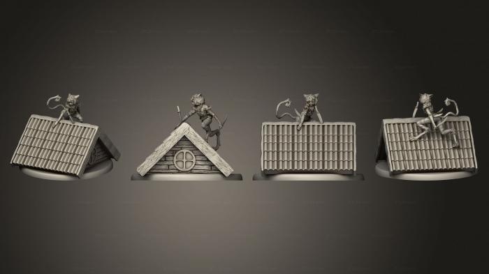 Miscellaneous figurines and statues (Cat Thief Roof Large 01, STKR_2011) 3D models for cnc