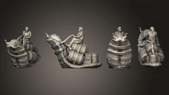 Miscellaneous figurines and statues (Dungeons and Monsters Traveling Merchant On Slug Mini, STKR_2107) 3D models for cnc