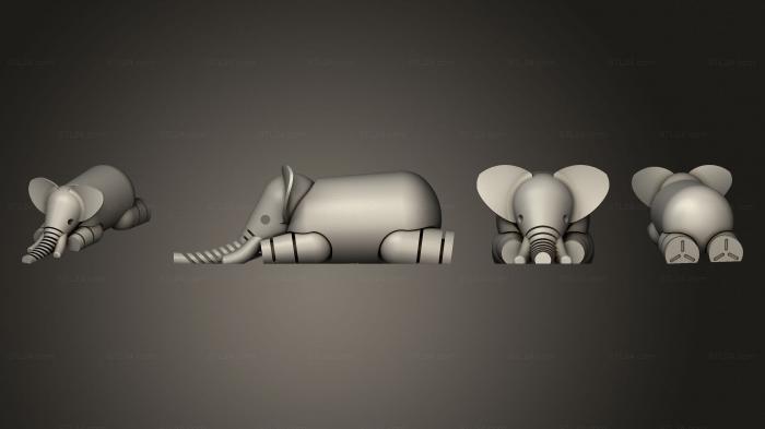Статуэтки и статуи разные (Слон, STKR_2115) 3D модель для ЧПУ станка