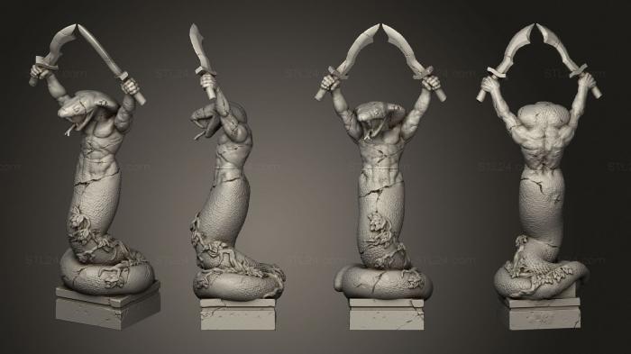 Статуэтки и статуи разные (Эпоха Великого Змея Фрагменты местности Статуя 1 Участник, STKR_2127) 3D модель для ЧПУ станка