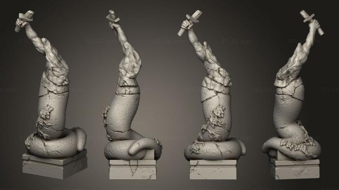 Статуэтки и статуи разные (Эпоха Великого Змея Фрагменты местности Статуя 2 Участник, STKR_2128) 3D модель для ЧПУ станка