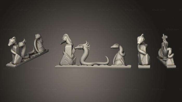 Статуэтки и статуи разные (Избыток Хороших Змеиных Гончих и бесенят, STKR_2140) 3D модель для ЧПУ станка