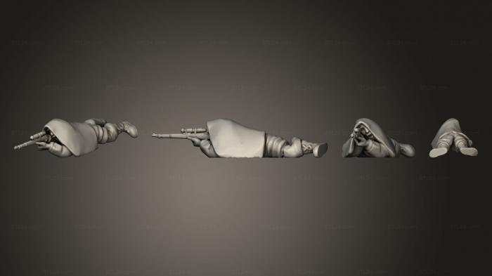 Статуэтки и статуи разные (Снайпер fallschirmjager, STKR_2148) 3D модель для ЧПУ станка
