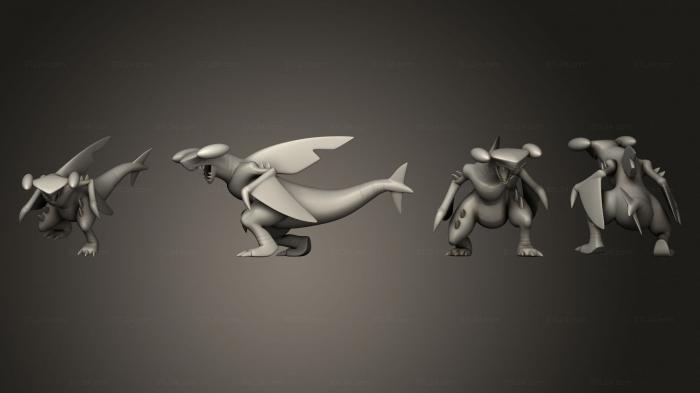 Статуэтки и статуи разные (Покемон Гарчомп, STKR_2170) 3D модель для ЧПУ станка