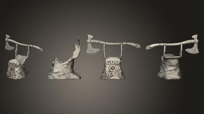Статуэтки и статуи разные (Подставка для Джойстика God of War Leviathan Axe, STKR_2195) 3D модель для ЧПУ станка