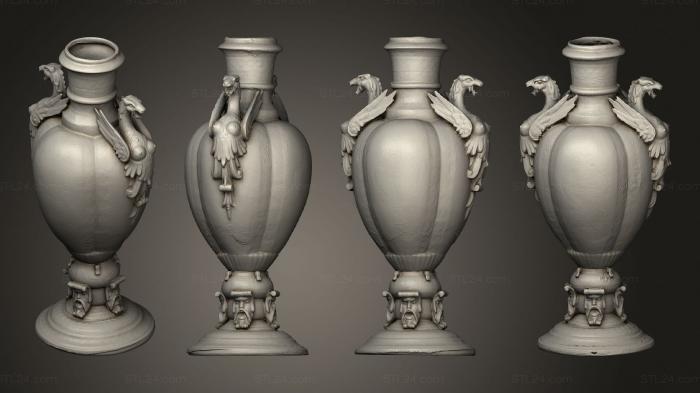 Miscellaneous figurines and statues (Griffin Vase Hollow v 2, STKR_2202) 3D models for cnc