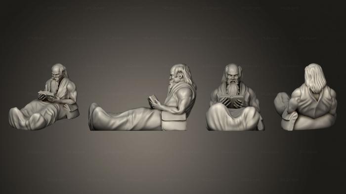 Miscellaneous figurines and statues (Man Reading Book Mini, STKR_2325) 3D models for cnc
