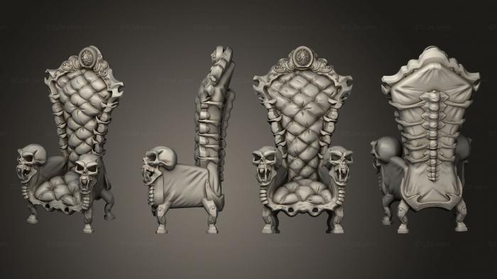 Miscellaneous figurines and statues (Midnight Curse Castel Props Chair, STKR_2352) 3D models for cnc