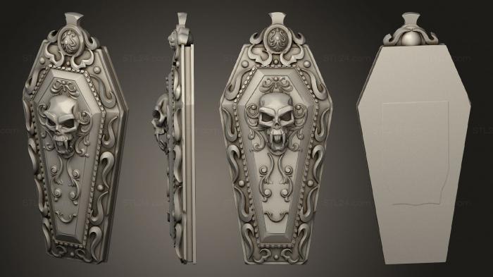 Miscellaneous figurines and statues (Midnight Curse Castel Props Coffin Lid, STKR_2353) 3D models for cnc