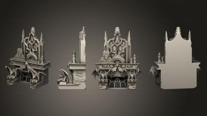 Miscellaneous figurines and statues (Midnight Curse Castel Props Fireplace, STKR_2355) 3D models for cnc