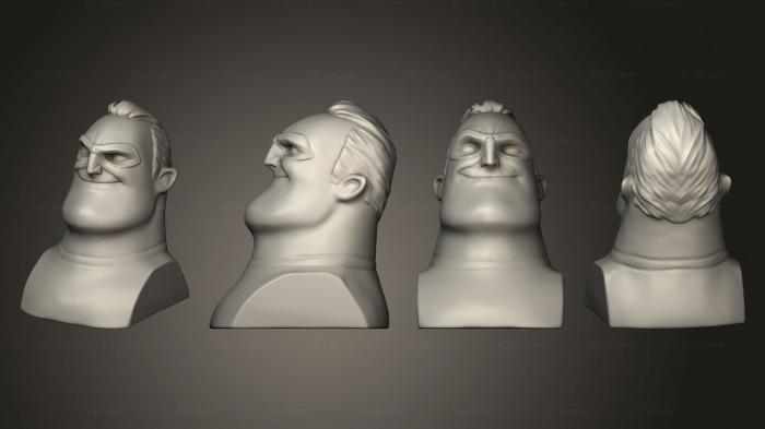 Miscellaneous figurines and statues (Mr Incredible Bust, STKR_2388) 3D models for cnc