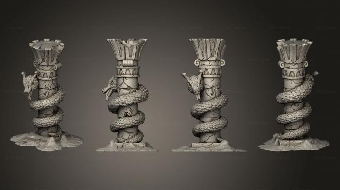 Статуэтки и статуи разные (На Древних Песках СТОЯТ Подпорки, Столб, STKR_2422) 3D модель для ЧПУ станка