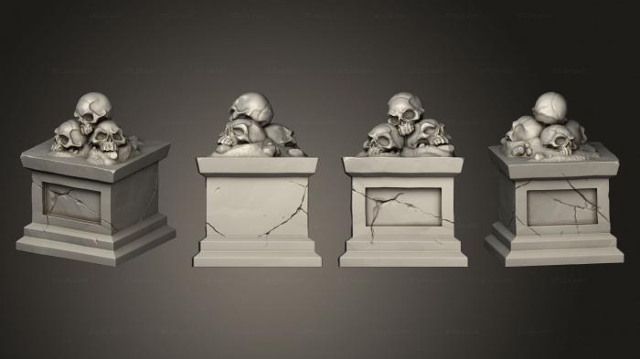 Статуэтки и статуи разные (Куча черепов, STKR_2539) 3D модель для ЧПУ станка