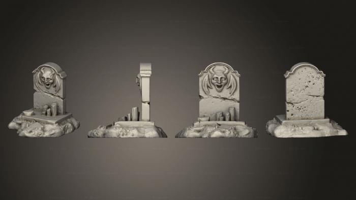 Miscellaneous figurines and statues (Terrain Thombstone 2, STKR_2591) 3D models for cnc
