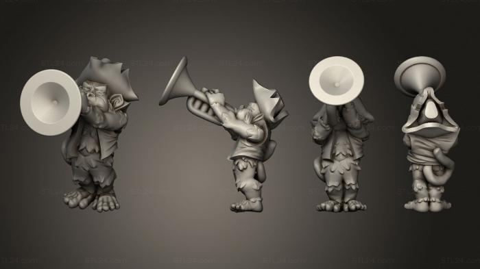 Miscellaneous figurines and statues (Trumpet Monkey v 2, STKR_2622) 3D models for cnc