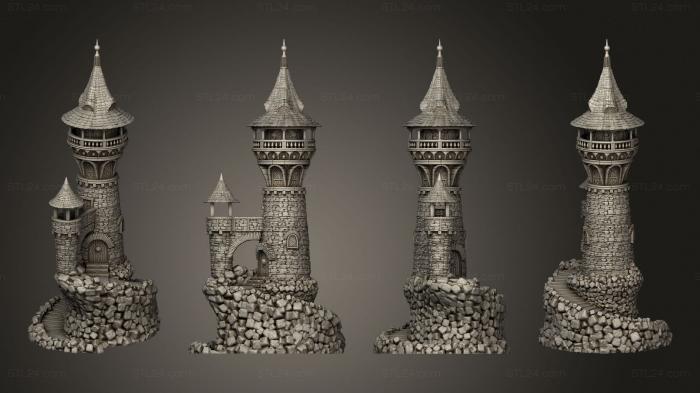 Miscellaneous figurines and statues (Wizard Tower With base for FDM, STKR_2662) 3D models for cnc