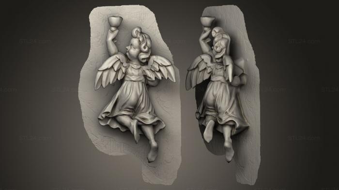 Статуи религиозные (Ангел с чашей, STKRL_0014) 3D модель для ЧПУ станка