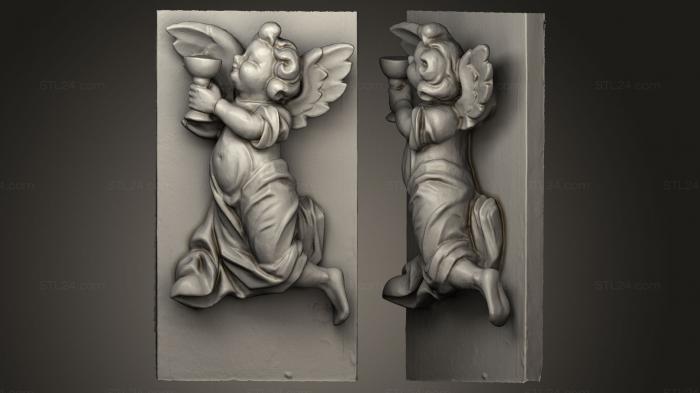 Статуи религиозные (Ангел с чашей, STKRL_0015) 3D модель для ЧПУ станка