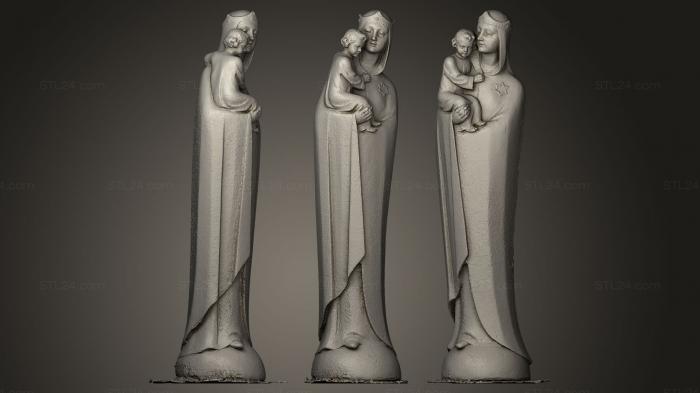 Статуи религиозные (Святая статуя Марии с золотой короной младенца Иисуса, STKRL_0035) 3D модель для ЧПУ станка