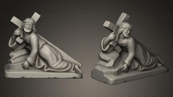 Religious statues ([Fall under the cross, STKRL_0062) 3D models for cnc