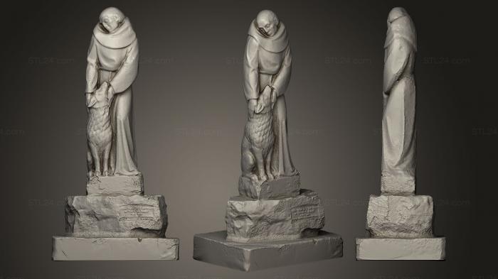 Religious statues ([Guild Park amp Gardens Saint Francis amp The Wolf, STKRL_0063) 3D models for cnc
