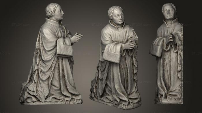 Статуи религиозные (Коленопреклоненный монах Восстановлен, STKRL_0065) 3D модель для ЧПУ станка