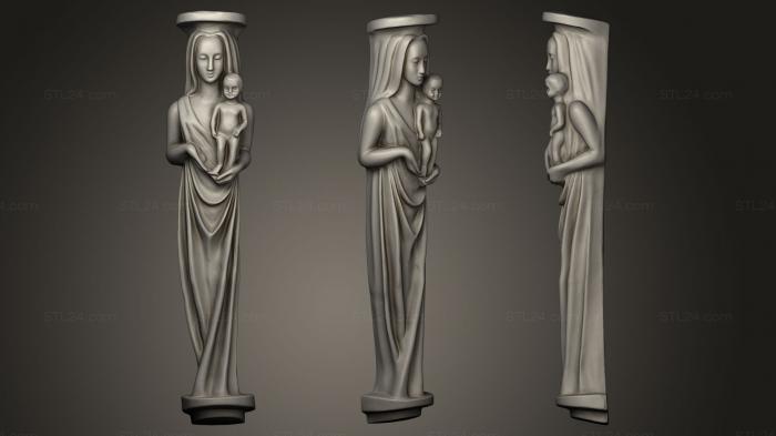 Статуи религиозные (Мадонна с младенцем, STKRL_0067) 3D модель для ЧПУ станка