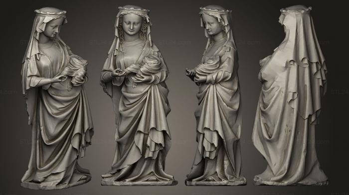 Religious statues ([Madonna and Child in stone, STKRL_0068) 3D models for cnc