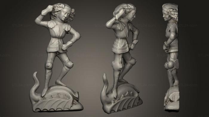 Статуи религиозные (Святой Георгий и дракон, STKRL_0085) 3D модель для ЧПУ станка