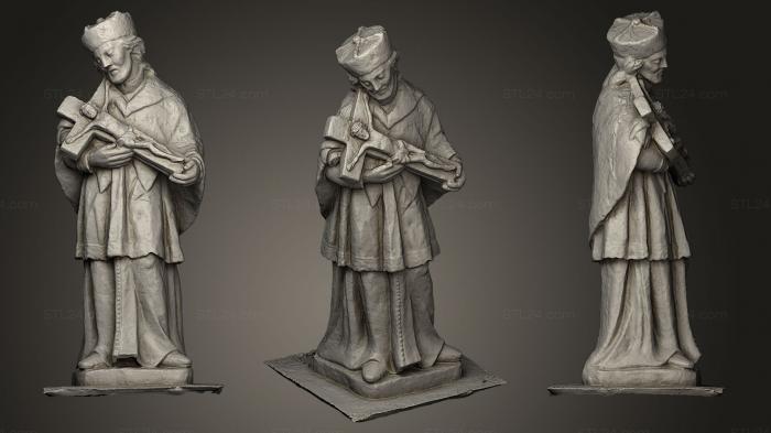 Статуи религиозные (Скульптура святого Иоанна Непомука, STKRL_0094) 3D модель для ЧПУ станка
