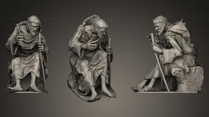 Статуи религиозные (Статуя Сан-Франческо в Греччо, STKRL_0097) 3D модель для ЧПУ станка