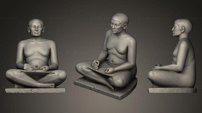 Статуи религиозные (Сидящий Писец, STKRL_0104) 3D модель для ЧПУ станка
