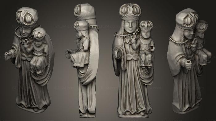 Статуи религиозные (Деревянная скульптура Мадонна с младенцем Яна Клу, STKRL_0106) 3D модель для ЧПУ станка