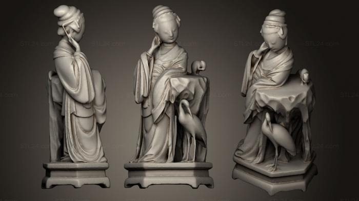 Статуи религиозные (Куртизанка с цаплей и Белкой, STKRL_0108) 3D модель для ЧПУ станка
