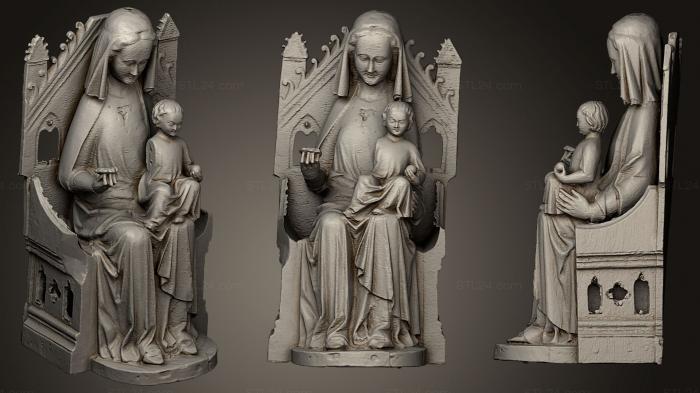Статуи религиозные (Мадонна с младенцем, STKRL_0118) 3D модель для ЧПУ станка