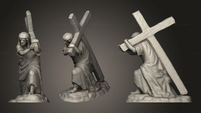 Religious statues (Jesus Carrying The Cross, STKRL_0172) 3D models for cnc