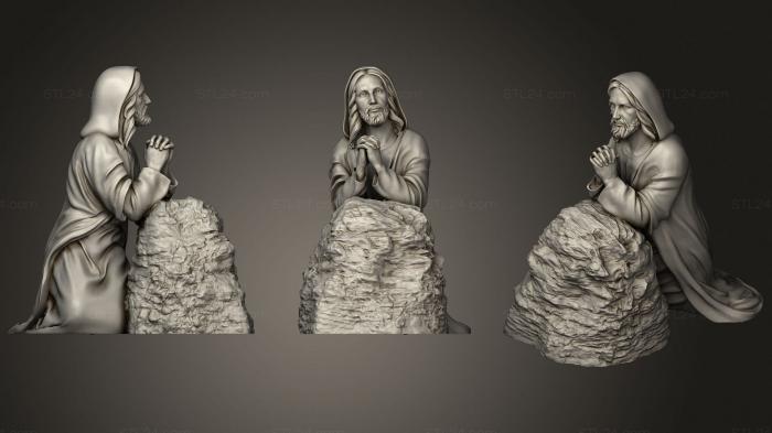 Статуи религиозные (Иисус Молится, STKRL_0175) 3D модель для ЧПУ станка