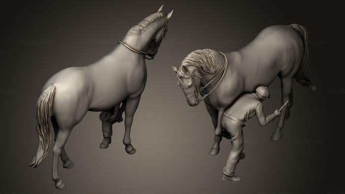 Military figurines (workers and horses 1, STKW_0152) 3D models for cnc