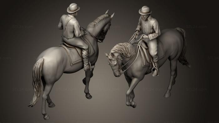 Military figurines (workers and horses 2, STKW_0153) 3D models for cnc